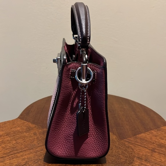 Coach Mini Lane color block mini Bag monogram, brown/tan Peach & raspberry NWOT - Picture 7 of 17